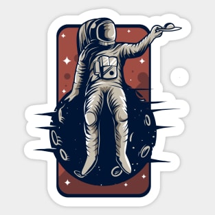 Astronaut on a planet Sticker